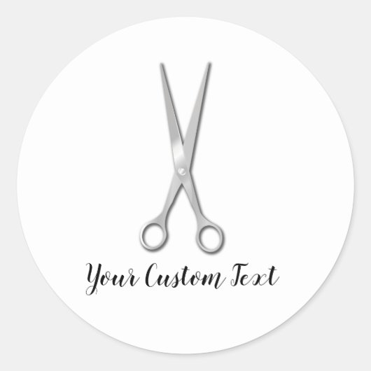 銀金属サロン美容師鋏 ラウンドシール (正面)