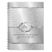 銀金属デザインステンレス鋼ルック2 ノートブック (正面)