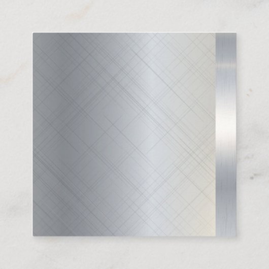 銀金属トリム スクエア名刺 (裏面)
