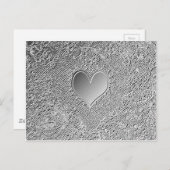 銀金属ハート ポストカード (正面/裏面)