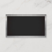 銀金属フレーム |黒いテクスチャ |モノグラム 名刺 (裏面)