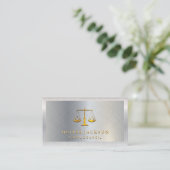 銀金属ブラシ | 銀光沢縁ど 名刺 (スタンド正面)