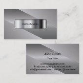 銀金属モダンフレームプロフェッショナル 名刺 (正面/裏面)