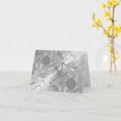 銀金属ルックスターオブデイビッドサンキューカード カード (黄色い花)