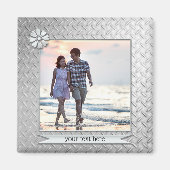 銀金属光パーソナライズされた磁石 マグネット (正面)