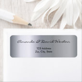 銀金属光沢エレガント差出人住所 ラベル (インサイチュ)