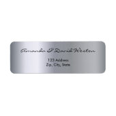 銀金属光沢エレガント差出人住所 ラベル (正面)