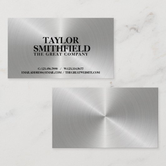 銀金属名刺 名刺 (正面/裏面)