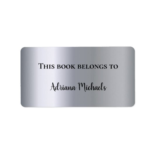 銀金属名蔵書票 ラベル (正面)