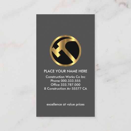 銀金属工芸金槌 名刺 (裏面)