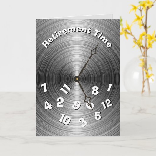 銀金属引退時計 カード (黄色い花)