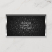 銀金属形状縁どパターンの背景 名刺 (裏面)