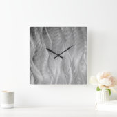 銀金属抽象芸術 スクエア壁時計 (ホーム)