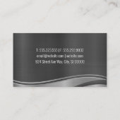 銀金属波背景 名刺 (裏面)