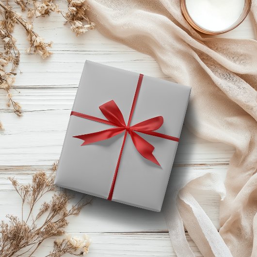 銀金属無地の色 |クラシック |エレガント | ラッピングペーパー