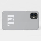 銀金属無地の色 |ミニマリスト・モノグラム Case-Mate iPhoneケース (裏面(横))