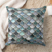 銀金属箔グリッターマーメイズスケールはかりで測 クッション (ブランケット)