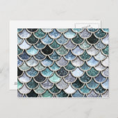 銀金属箔グリッターマーメイズスケールはかりで測 ポストカード (正面/裏面)