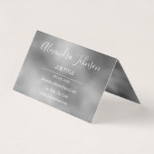 銀金属箔ステンレスモダン鋼 名刺 (裏面)