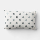 銀金属箔フェイク水玉模様白 ランバークッション (裏面)