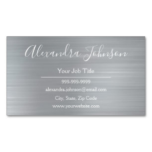 銀金属箔モダンプロフェッショナル マグネット名刺