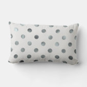 銀金属箔大フェイク水玉模様グレー ランバークッション (裏面)