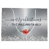 銀金属製メリークリスマス ラージペーパーバッグ (裏面)