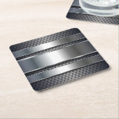 銀金属質工業用 スクエアペーパーコースター (アングル)