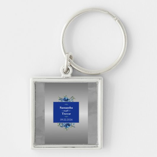 銀金属開花キーチェーン キーホルダー (正面)