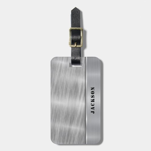 銀金属 ラゲッジタグ (正面縦)