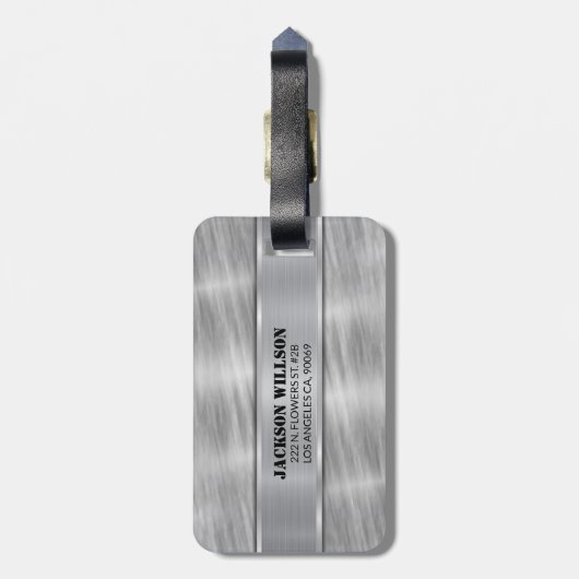 銀金属 ラゲッジタグ (裏面縦)