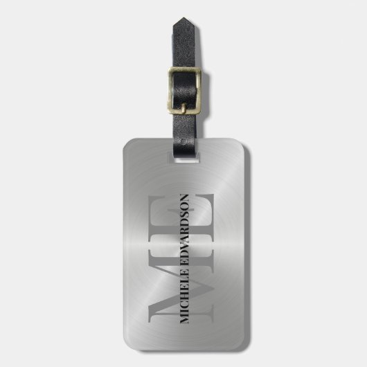 銀金属 ラゲッジタグ (正面縦)