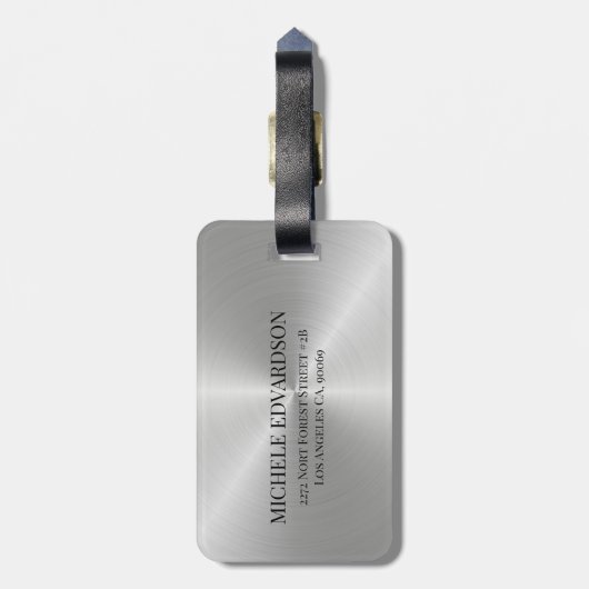 銀金属 ラゲッジタグ (裏面縦)