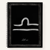 銀鋳物を打ち付けた星占いのシンボルn ノートブック (正面)