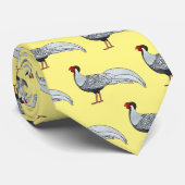 銀雉の鳥の漫画イラストレーション ネクタイ (ロール)