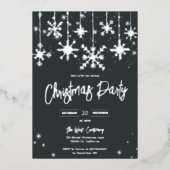 銀雪のエレガントクリスマス企業の休暇 箔招待状 (正面)