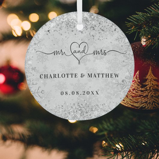 銀雪のミセス・ニューエレガントスの名結婚前 ガラスオーナメント