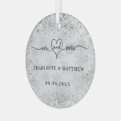 銀雪のミセス・ニューエレガントスの名結婚前 ガラスオーナメント (正面左)