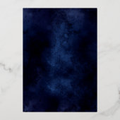 銀雪の松海軍クリスマス冬の結婚式 箔招待状 (裏面)