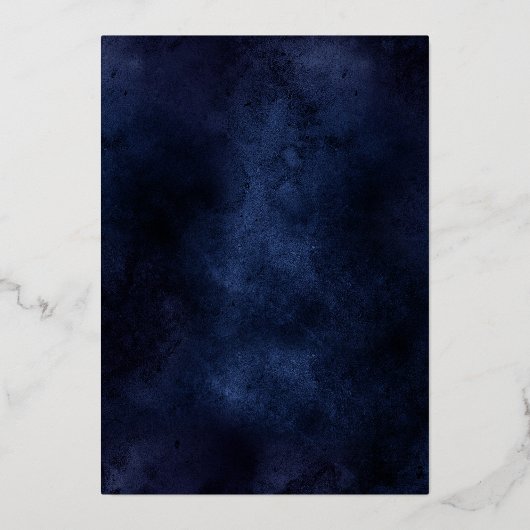 銀雪の松海軍クリスマス冬の結婚式 箔招待状 (裏面)