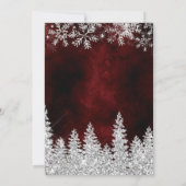 銀雪の赤いクリスマス冬の結婚式 招待状 (裏面)
