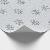 銀雪片クリスマス ラッピングペーパー (角)