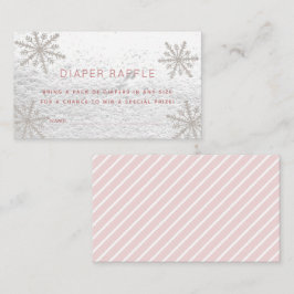 銀雪片ベビーシャワーおむつラッフルチケット エンクロージャーカード