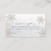 銀雪片ベビーシャワーおむつラッフルチケット エンクロージャーカード (正面)