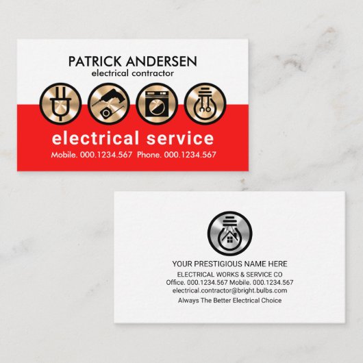 銀電気アイコン電気技師 名刺 (正面/裏面)