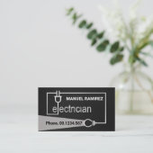 銀電気工事用配線灯光 名刺 (スタンド正面)