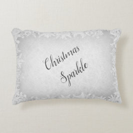 銀霜の降りた灰色の聖降誕祭の輝き アクセントクッション