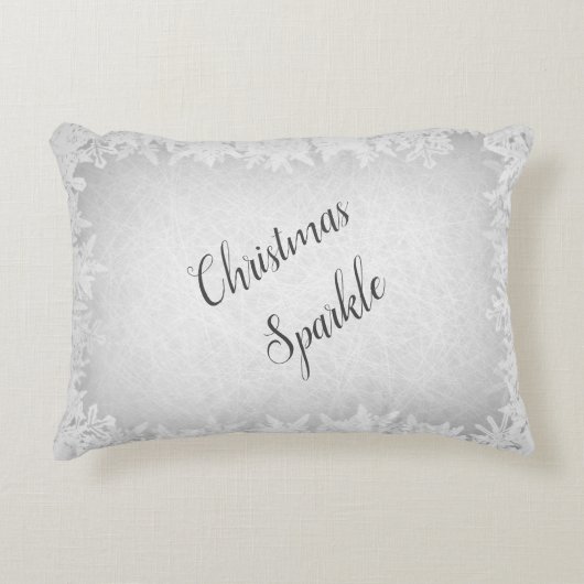 銀霜の降りた灰色の聖降誕祭の輝き アクセントクッション (正面)