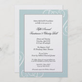 銀青のフレームが幻想的な渦巻きを演出するガラフォーマル 招待状 (正面/裏面)