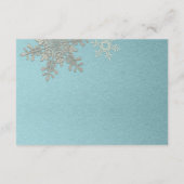 銀青の雪の結晶　冬のウェディング　返信カード 出欠カード (裏面)